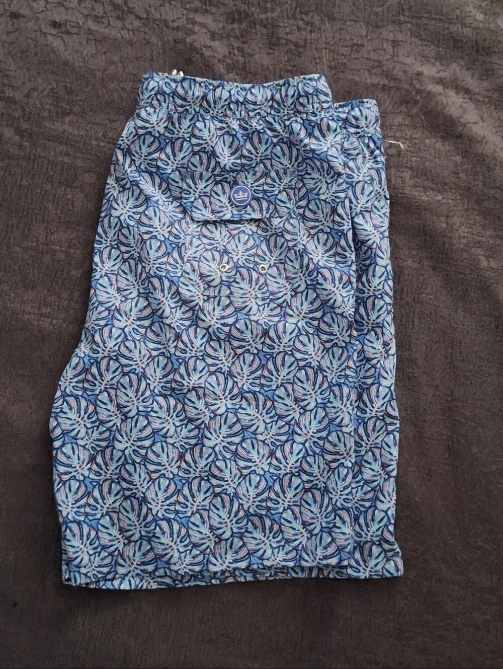 Peter Millar Light Blue Floral-Pattern Swim Trunks